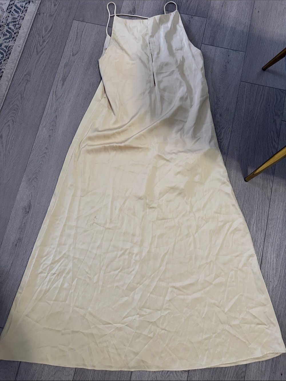 Commense Cream Slip Maxi Dress with Thin Straps